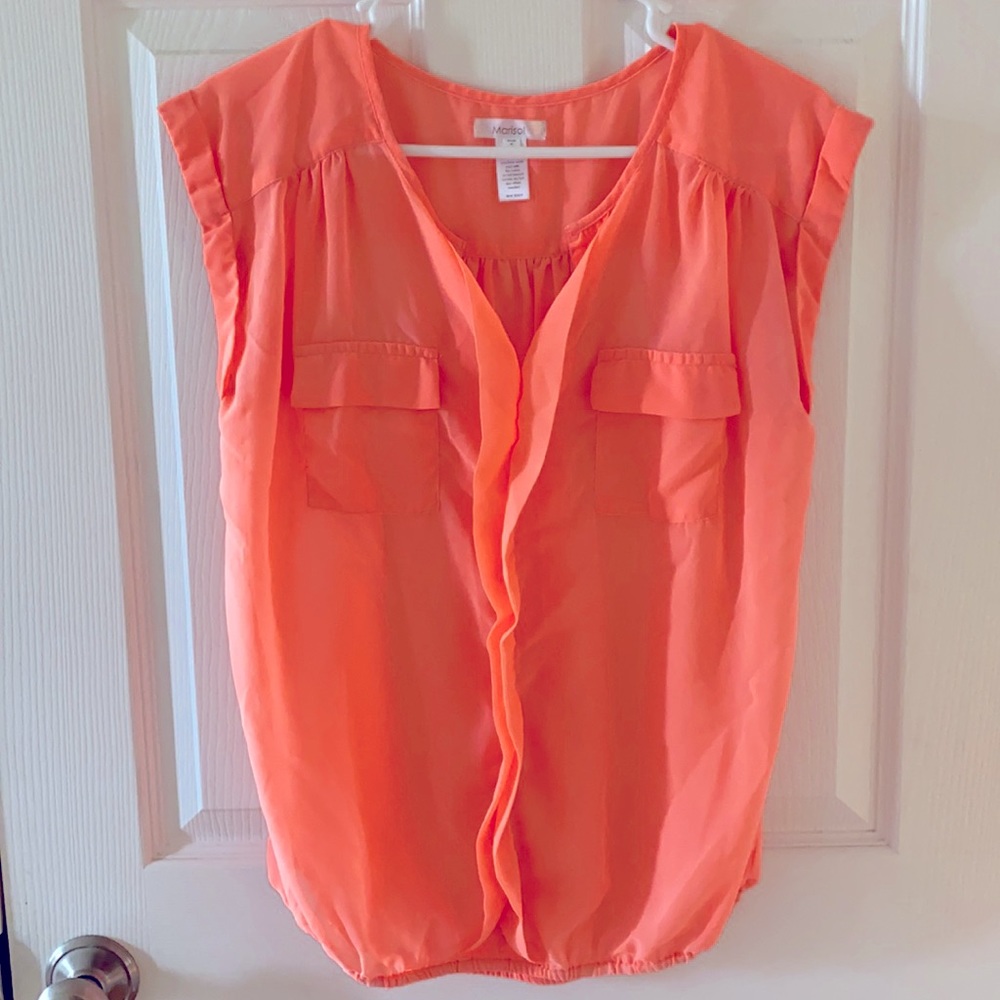 Marisol sz L Peach Colored Blouse Sleeveless